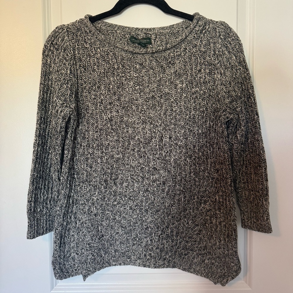 Lauren Jean Co by Ralph Lauren Black and White 100% Cotton Small Sweater